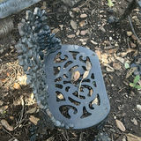 Garden Bench, Angel Statue, Metal Decorative Chairs, and Black Planter - thumbnail 3 of 5