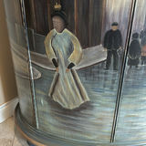 Hand-Painted Curved Cabinet with Decorative Floral Arrangement - thumbnail 4 of 7