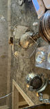 Mirrored Nightstand with Table Lamp, Clocks, and Decorative Globe - thumbnail 6 of 8