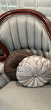 Tufted Upholstered Accent Chair with Carved Wood Frame - thumbnail 11 of 14