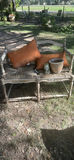 Rustic Bench, Planters, and Garden Decor - thumbnail 1 of 6