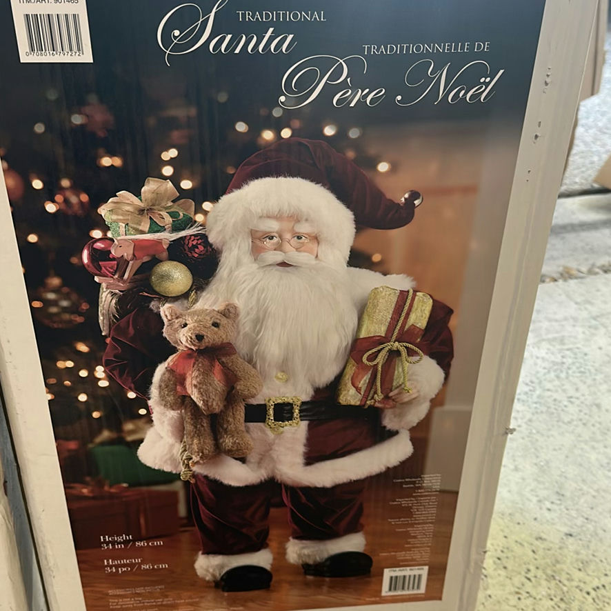 Bear Tree Trunk Decor and Two Santa Claus Figures - image 5 of 5