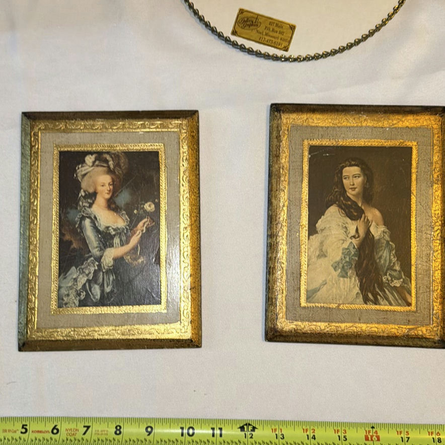 Vintage Framed Portrait Prints and Decorative Tray - image 6 of 7