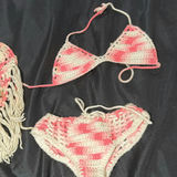 Handmade Crochet Bikini Set and Fringe Top - thumbnail 3 of 5