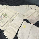 Vintage Embroidered Linen and Handkerchief Set - thumbnail 6 of 6