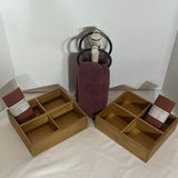 Two Bamboo Drawer Organizers with Shelf Liner and Towel Holder - thumbnail 1 of 6