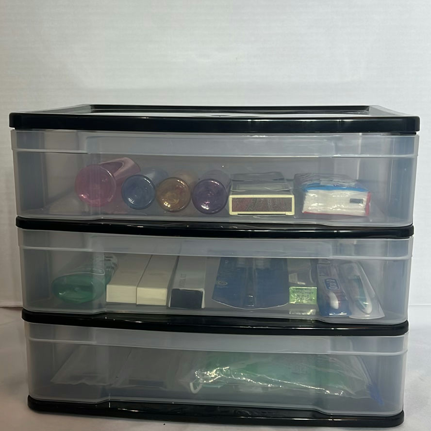 Three-Drawer Plastic Storage Organizer with Toiletry and Travel Items - image 5 of 5
