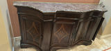 Dark Wood Cabinet with Marble-Style Top - thumbnail 1 of 7