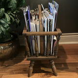 Artificial Plant in Metal Planter and Wooden Magazine Rack with Magazines - thumbnail 5 of 9