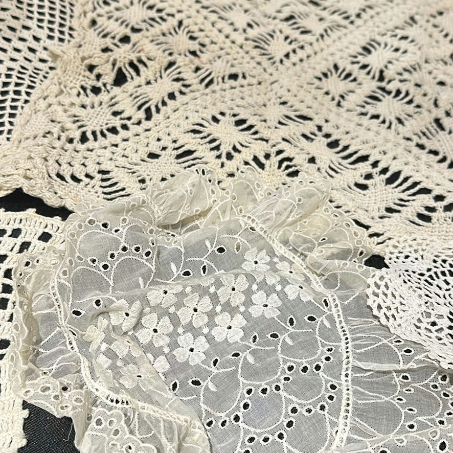 Assorted Crochet and Lace Doilies and Textiles - image 4 of 6