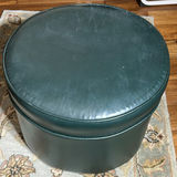 Round Green Upholstered Storage Ottoman - thumbnail 1 of 5