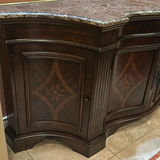 Dark Wood Cabinet with Marble-Style Top - thumbnail 2 of 7