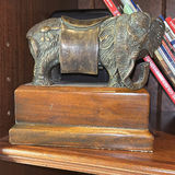 Books, Elephant Figurines, and Speaker on Wooden Bookshelf - thumbnail 3 of 17
