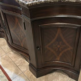 Dark Wood Cabinet with Marble-Style Top - thumbnail 4 of 7