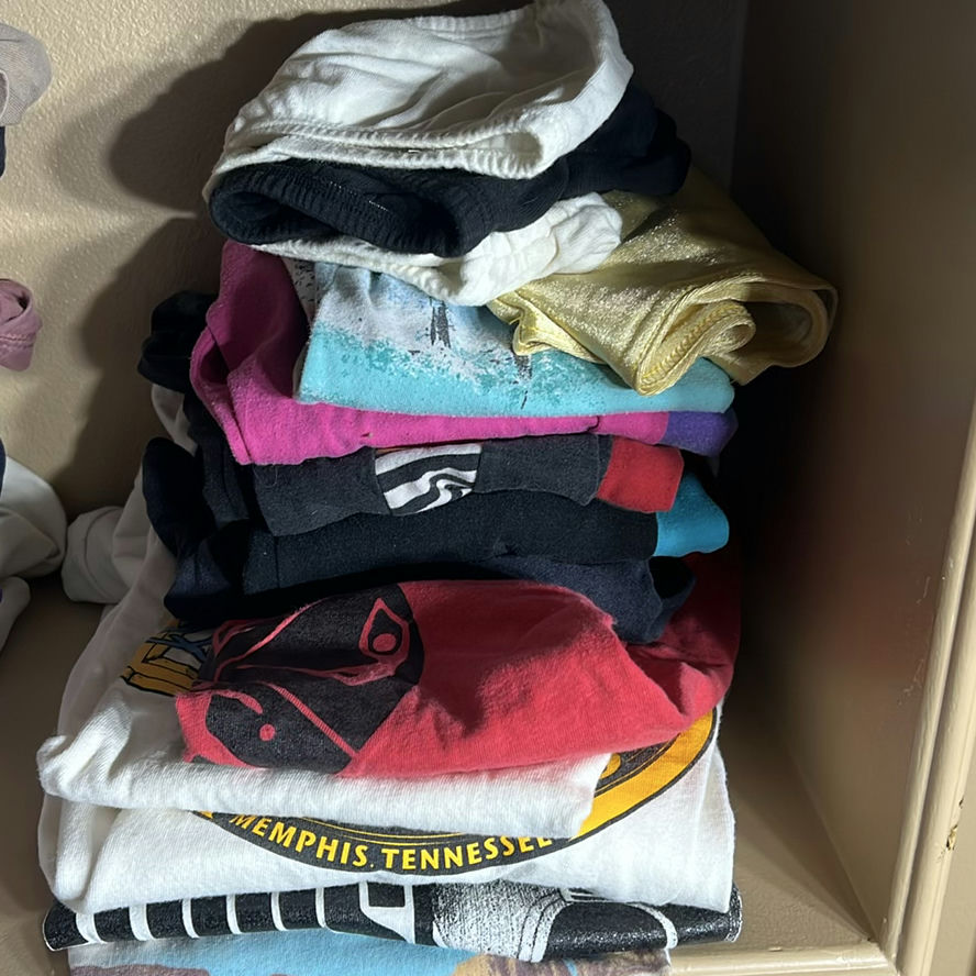 Y2K- Stack of Folded T-Shirts and Workout Wear - image 1 of 5