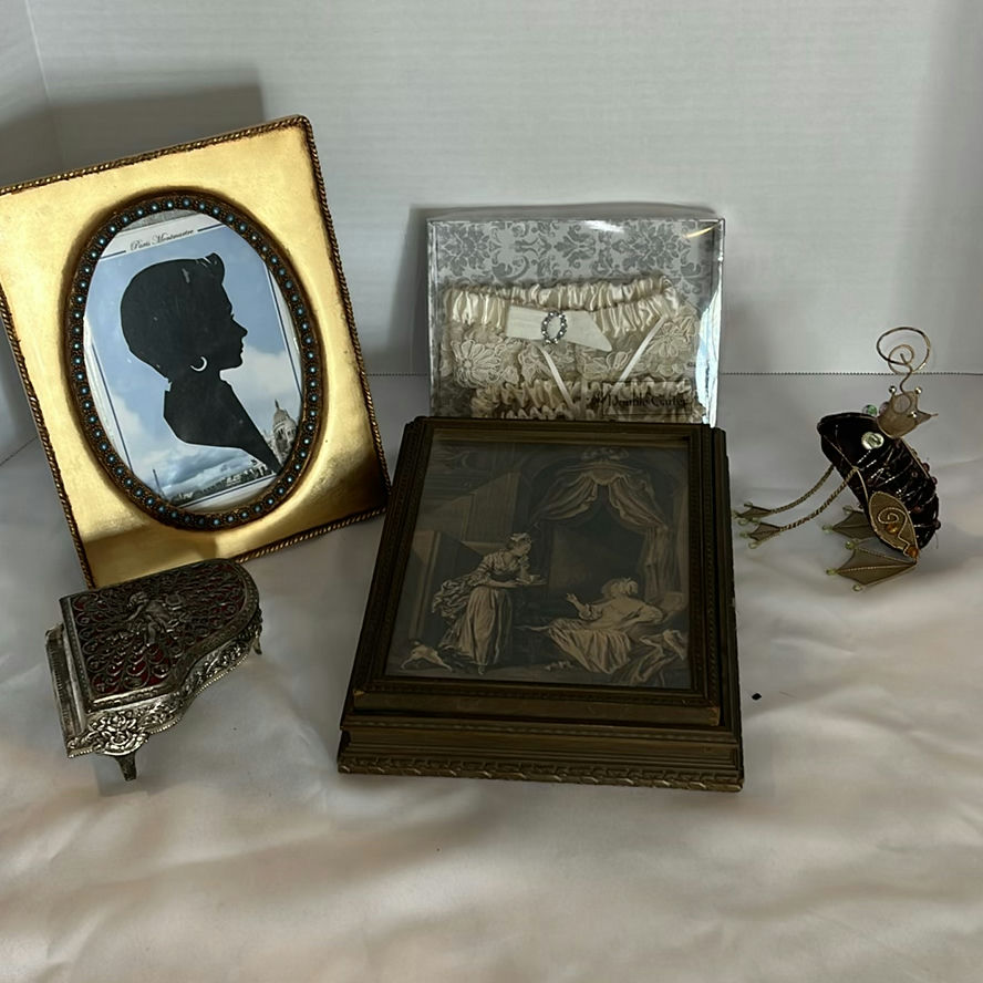 Decorative Music Box, Framed Silhouette Art, and Vintage Style Decor Items - image 1 of 9
