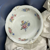 Glass Stemware, Floral Porcelain Plates, and Black Electric Appliance - thumbnail 6 of 12