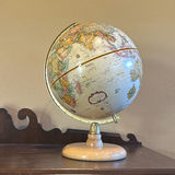 Wooden Curio Cabinet with Decorative Globe and Glass Cylinder Decor - thumbnail 4 of 7