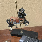 Panasonic Cordless Phone, Timex Clock Radio, Carousel Horse Figurine, Leather Holders, and Power Strip - thumbnail 4 of 6