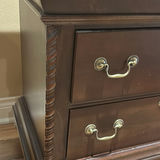 Dark Wood Nightstand with Three Drawers - thumbnail 5 of 8