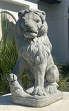 Pair of Lion Statues and Metal Console Table - thumbnail 2 of 5