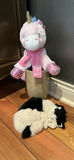 Stuffed Unicorn Plush Toy and Black and White Cat Plush - thumbnail 1 of 6