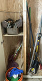 Metal Tackle Boxes, Fishing Lures, Yard Tools, and Cleaning Supplies - thumbnail 1 of 6