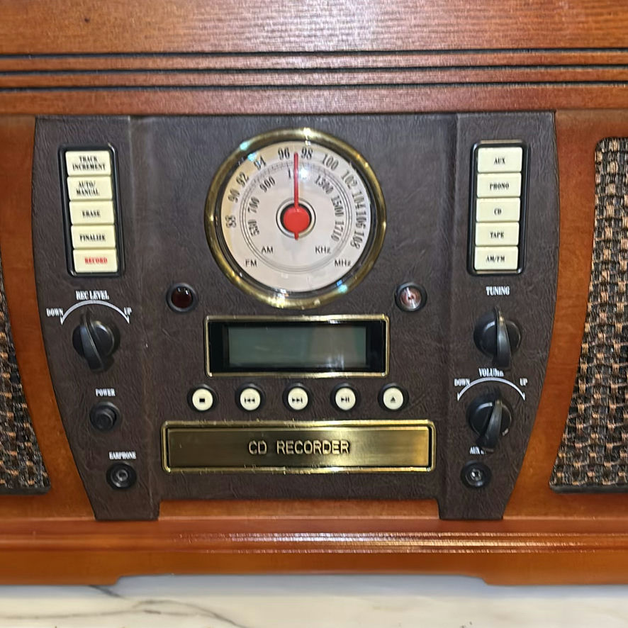Record Player Stereo System and Seiko Wall Clock - image 3 of 12