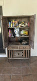 Wood Storage Cabinet and Metal Wall Decor - thumbnail 4 of 6