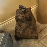 Decorative Storage Box, Carved Wooden Box, and Ceramic Vase - thumbnail 3 of 4