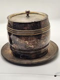Antique Allen & Darwin Sheffield Silverplate Barrel Condiment Set - thumbnail 1 of 3