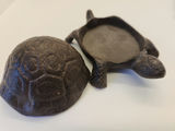 Whimsical Turtle Décor Lot – 2 Restoration Hardware Chrome Tealight Candle Holders & Carved Stone Turtle Key Safe / Trinket Box - thumbnail 4 of 5