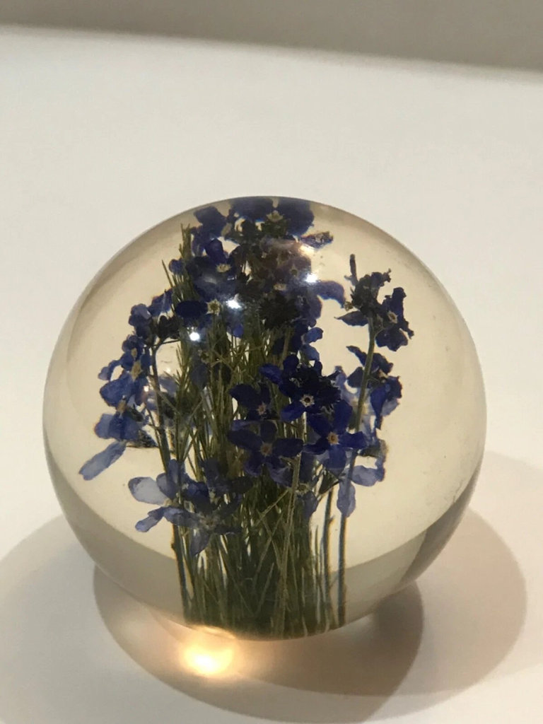 Haford Grange purple lavender flower glass paperweight made in S. Wales (UK) - image 1 of 4