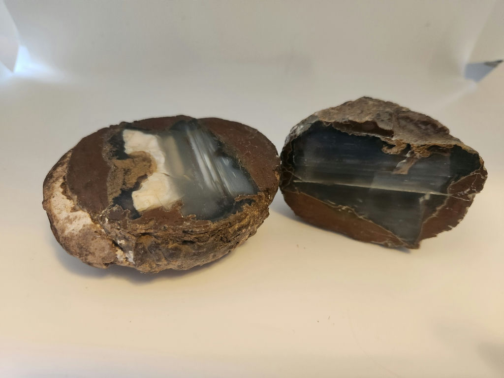 2 pieces of ThunderEgg - Oregon geodes, a nodule-like rock filled with agate formed within volcanic ash layers - image 7 of 11