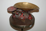 Antique Cast-Iron Balance Scale by E & T Fairbanks & Company – Original Red Paint, Brass Scoop Pan & Iron Platform - thumbnail 1 of 3