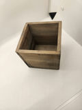 Group of Three Planters – Ceramic Urn, Wooden Box Planter & Black Metal Square Planter - thumbnail 7 of 7