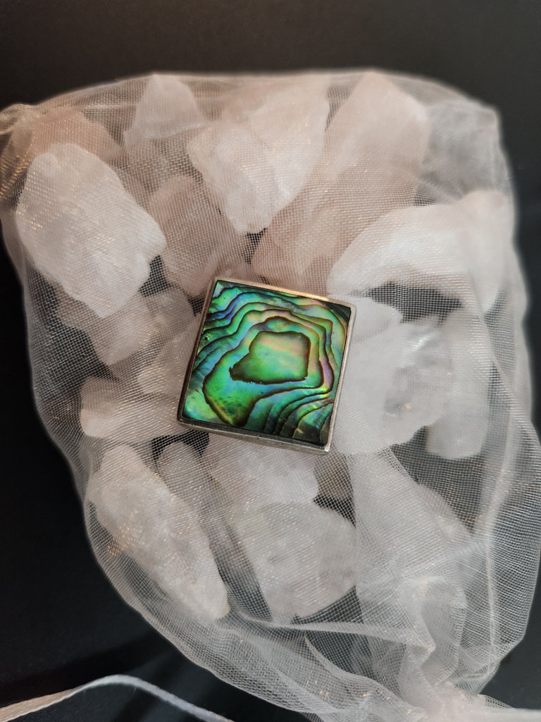 Jewelry Lot (Crystal Love & Protection) – bag of Rose Quartz, Amethyst Ring, Abalone pendant + Labradorite Pendant (all jewelry Sterling 925) - image 6 of 12