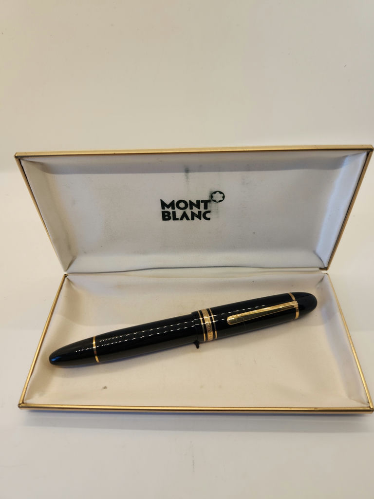 RARE Vintage Montblanc Meisterstück 149 Fountain Pen 14K Gold Nib (1987–1992) w/ Original Box (Pair with lot 115 Montblanc Ink) - image 5 of 14