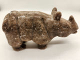 Hand-Carved Nephrite Jade or Serpentine Pig with Coin Motif & Soapstone/Marble Sculptural Rhinoceros Vintage Asian Stone Figures – Green Serpentine Pig with Coin & Brown Rhino Sculpture - thumbnail 12 of 15