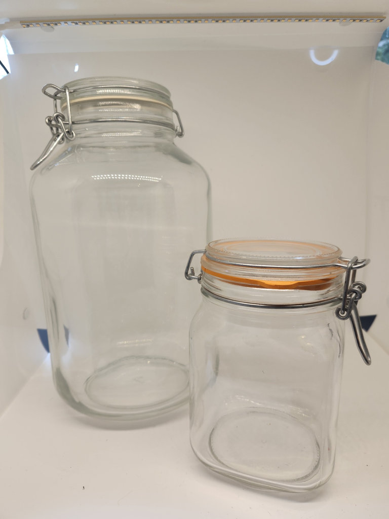 Set of 2 Fido brand Glass Clamp-Lid Canisters (12” & 6”) – Pantry Storage Jars (made in Italy) - image 1 of 5