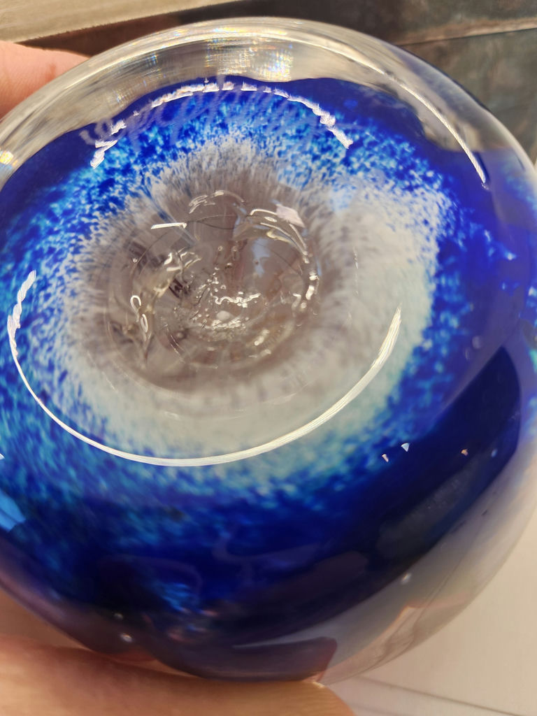 Epiphany Art Glass Studio April Wagner Rainbow Swirl (Red, White and Blue) Hand-Blown Paperweight - Signed early 2000s - image 2 of 7