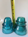 Pair of Aqua Glass Telegraph Insulators – Hemingray No. 19 & No. 42 - thumbnail 4 of 7