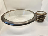 Vintage 5-Piece Silver-Rimmed Glass Serving Set - Mid-Century Modern - Mold 30/30 - thumbnail 5 of 10
