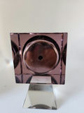 Vintage Mid Century Modern AHS Mega-Quarz Modernist Desk Clock - Lavender and Clear Acrylic & Silver metal - thumbnail 2 of 19