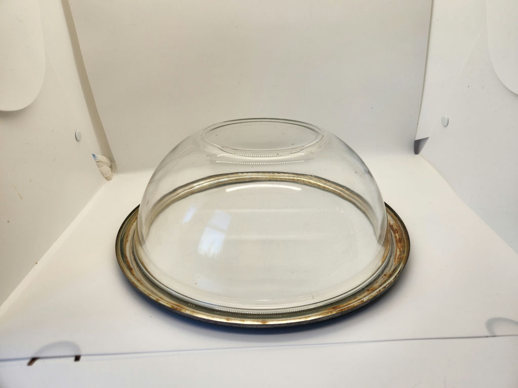 Vintage 5-Piece Silver-Rimmed Glass Serving Set - Mid-Century Modern - Mold 30/30 - image 7 of 10