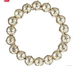 Oversized Modern Silver Glass Bauble Wreath on Iron Ring – Oka Style Sculptural Wall Décor - thumbnail 1 of 4