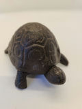 Whimsical Turtle Décor Lot – 2 Restoration Hardware Chrome Tealight Candle Holders & Carved Stone Turtle Key Safe / Trinket Box - thumbnail 3 of 5