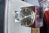 Vintage Mid Century Modern AHS Mega-Quarz Modernist Desk Clock - Lavender and Clear Acrylic & Silver metal - thumbnail 14 of 19