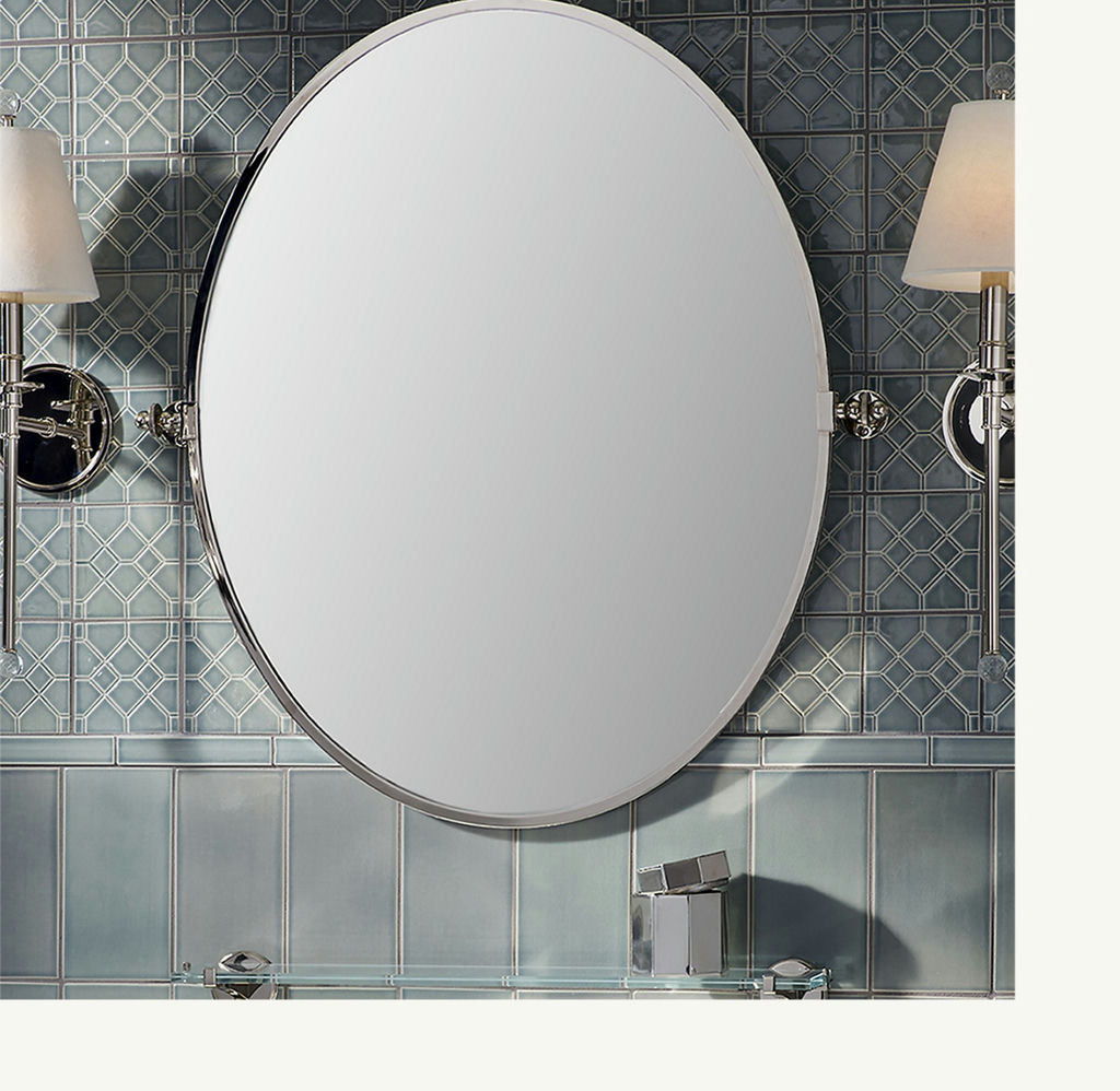 Waterworks Crystal Metal Oval Wall-Mounted Tilting Mirror - image 1 of 2