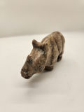 Hand-Carved Nephrite Jade or Serpentine Pig with Coin Motif & Soapstone/Marble Sculptural Rhinoceros Vintage Asian Stone Figures – Green Serpentine Pig with Coin & Brown Rhino Sculpture - thumbnail 2 of 15